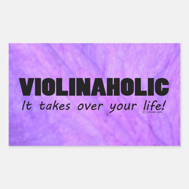 Violinaholische Lebensdauer rechteckiger Aufkleber (Vorderseite)