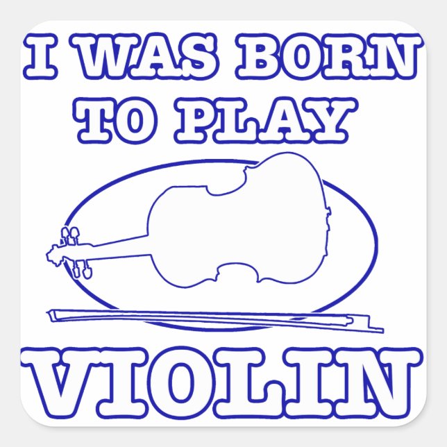 Violindesigns Quadratischer Aufkleber (Vorderseite)