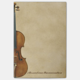 Violine auf Pergament-Blick-kundengerechtem Namen Post-it Klebezettel