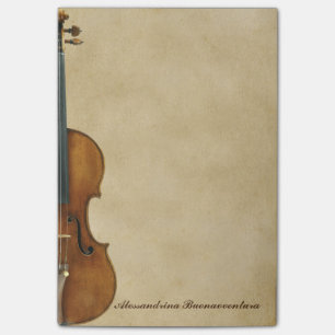 Violine auf Pergament-Blick-kundengerechtem Namen Post-it Klebezettel