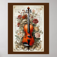 Violine Beauty, von Blumen verzierte künstliche In