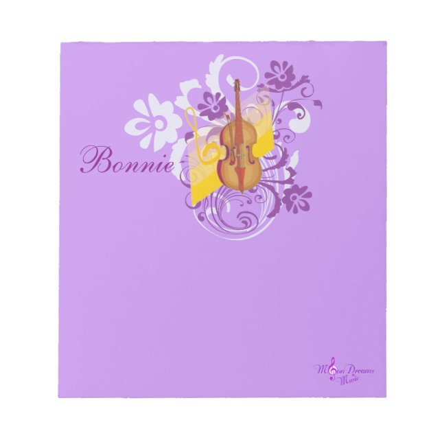 Violine Bläserwirbel Lila Kleine Note Pad Notizblock (Vorderseite)