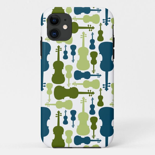 Violine - Blaues und grünes Muster Case-Mate iPhone Hülle (Rückseite)
