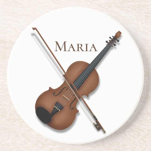 Violine & Bow Elegante Klassische Musik Personalis Getränkeuntersetzer (Vorne)