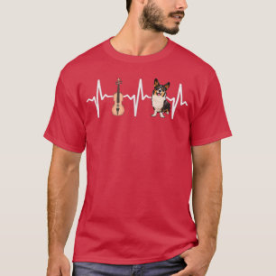 Violine Cardigan Welsh Corgi Heartbeat Dog Lover  T-Shirt