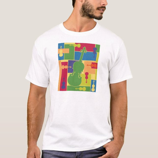 Violine Colorblocks T-Shirt (Vorderseite)