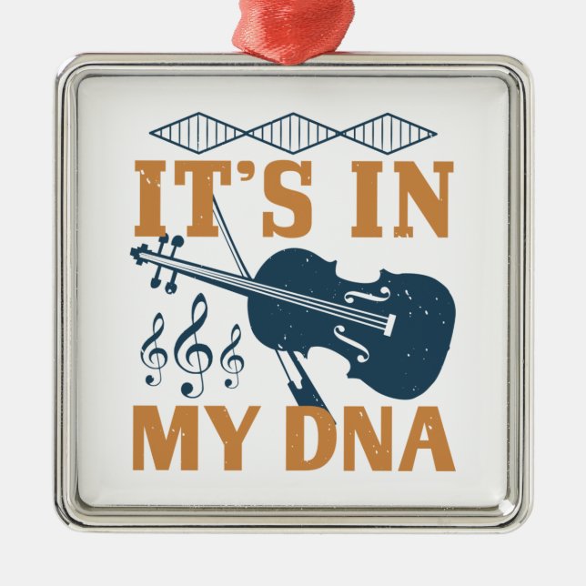 Violine - es ist in meiner DNS Ornament Aus Metall (Vorne)