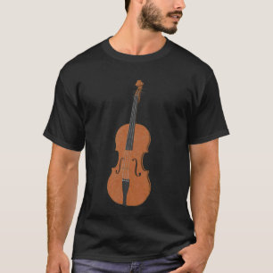 Violine: Hölzerne Violine: 3d vorbildlicher Winke T-Shirt