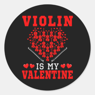 Violine ist mein Valentininstrumententeam Niedlich Runder Aufkleber