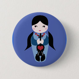 Violine Kokeshi Knopf Button