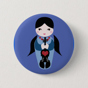 Violine Kokeshi Knopf Button