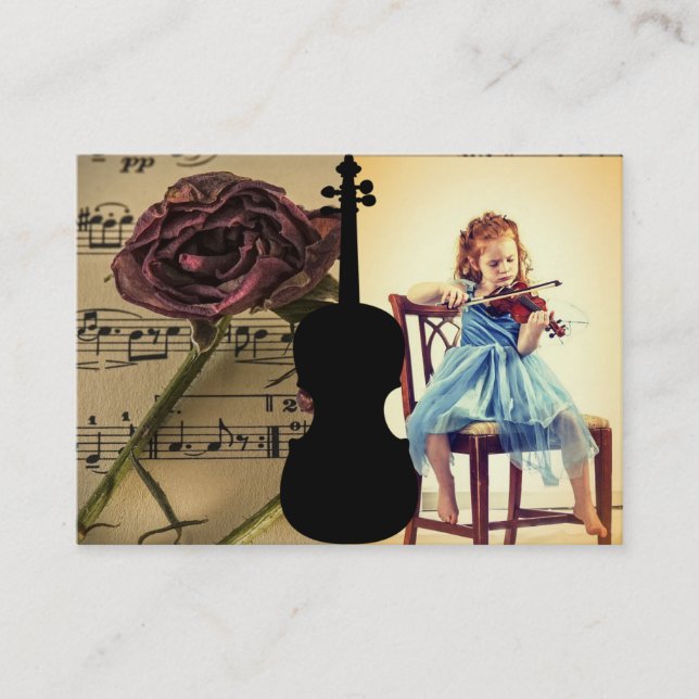 Violine Lesson Business Card Visitenkarte (Vorderseite)