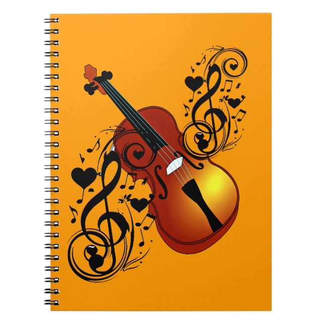 Violine, Lover im Herzen_ Notizblock (Vorderseite)