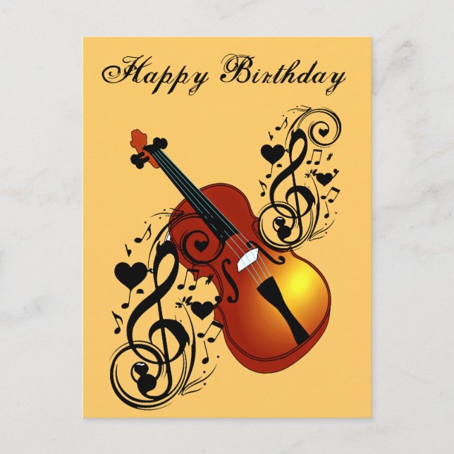 Violine, Lover im Herzen_ Postkarte (Vorderseite)