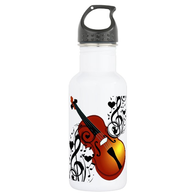 Violine, Lover im Herzen_ Trinkflasche (Vorderseite)