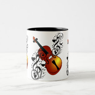 Violine, Lover im Herzen_ Zweifarbige Tasse