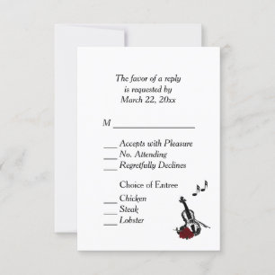 Violine Music UAWG with Entree Choice RSVP Karte