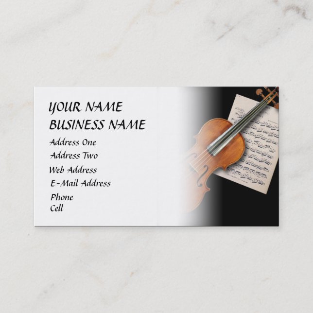 Violine - Musikindustrie-Karte Visitenkarte (Vorderseite)