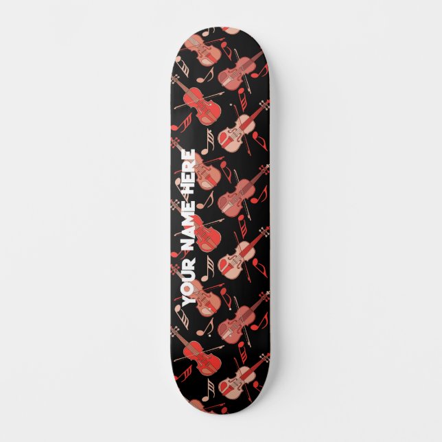 Violine Musiknoten Skateboard (Vorderseite)