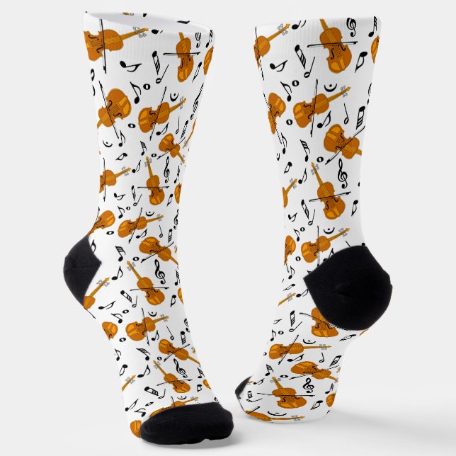 Violine Musiknoten Socken (Gewinkelt)