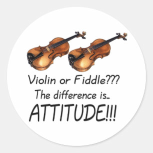 Violine oder Geige??? Runder Aufkleber