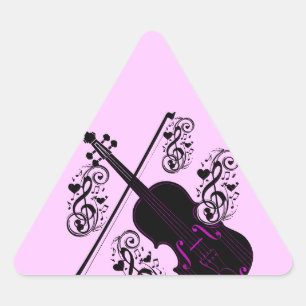 Violine, Rocking-Liebe_ Dreieckiger Aufkleber