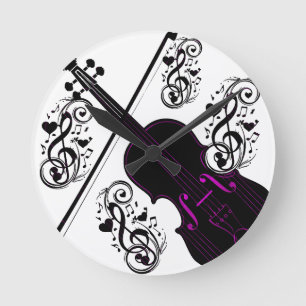 Violine, Rocking love_ Runde Wanduhr