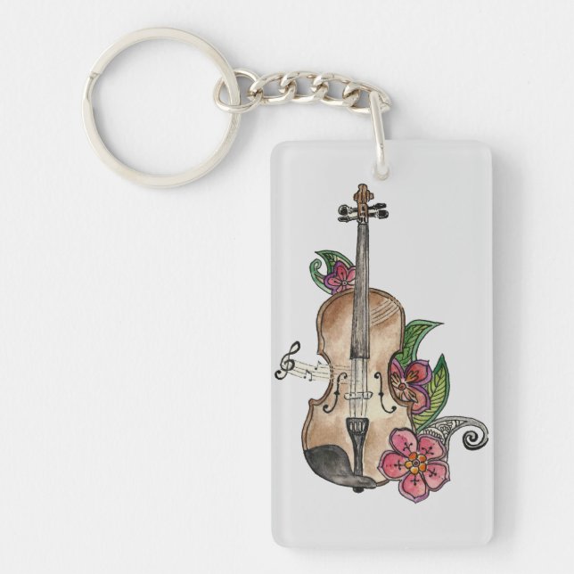 Violine und Blume auf einem Schlüsselanhänger (Vorderseite)