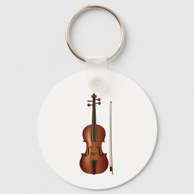 Violine und Bogen-realistische Grafik Schlüsselanhänger (Vorderseite)