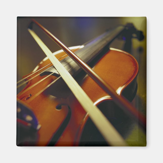 Violine und Bow Nah-up 1 Magnet (Vorne)