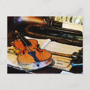 Violine und Bugle Postkarte
