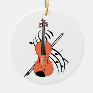 Violine und Musik Keramik Ornament