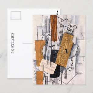Violine und Notenblatt Georges Braque Postkarte