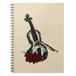 Violine und Rosen Notizblock