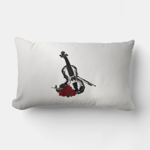 Violine und Rosen Silber Lendenkissen