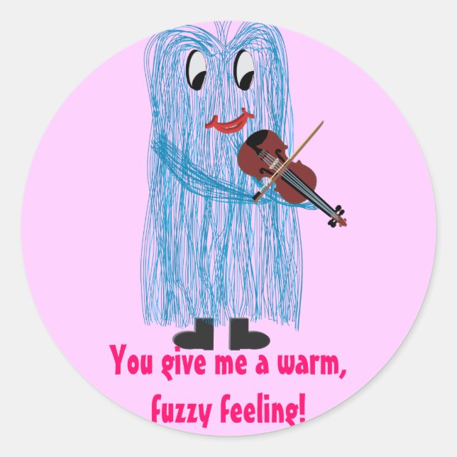 Violine & Viola - Erhalten Sie ein warmes, schwind Runder Aufkleber (Vorderseite)