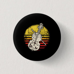Violine Violinist Retro Vintage Button