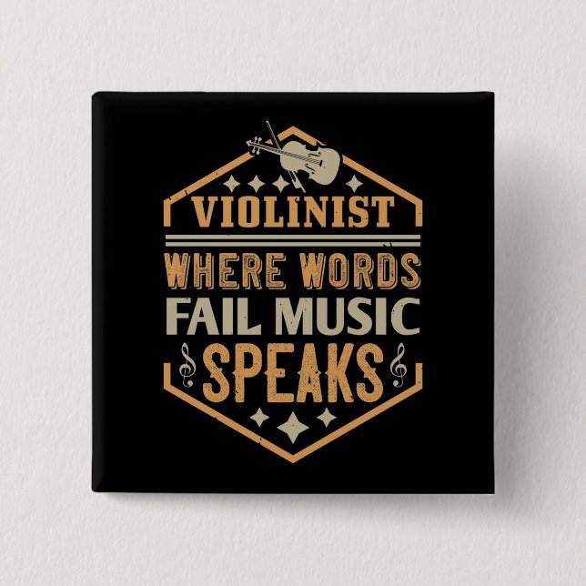 Violine - Wo Worte Musik Versagt sprechen Button (Vorderseite)