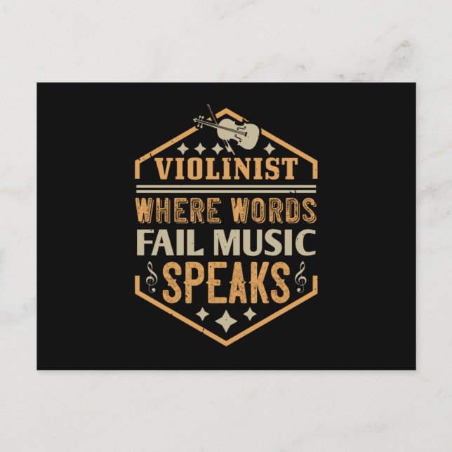 Violine - Wo Worte Musik Versagt sprechen Postkarte (Vorderseite)