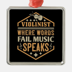 Violine - Wo Worte versagen, spricht Musik Ornament Aus Metall