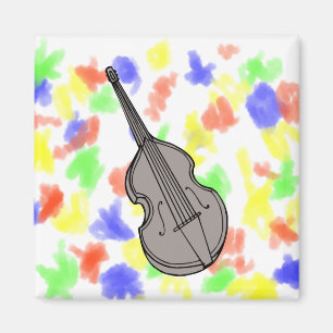 Violinen-aufrechte Bass-Gitarren-Grafik Magnet