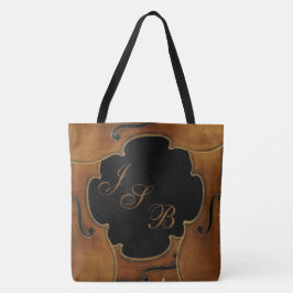 Violinen, die kundenspezifisches Monogramm auf Tasche