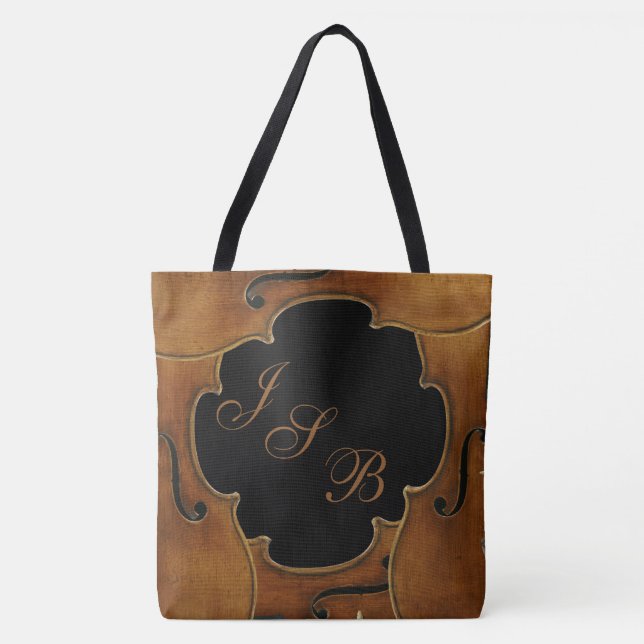 Violinen, die kundenspezifisches Monogramm auf Tasche (Vorderseite)