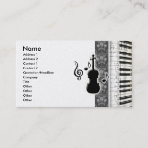Violinen-Klavier u. Musiknoten-Geschäfts-Karten Visitenkarte