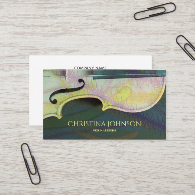 Violinen-Lehrer-Lehrer-Musiker-Künstler Luthier Visitenkarte (Vorderseite/Rückseite Beispiel)