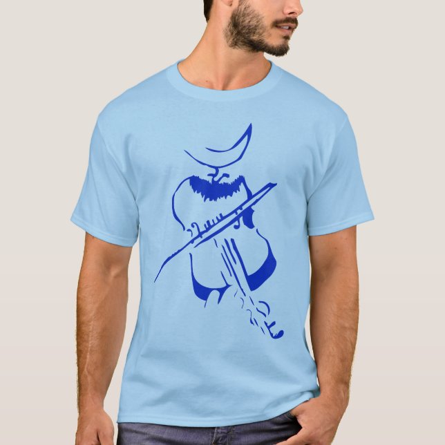 Violinen-Mann-Blau T-Shirt (Vorderseite)