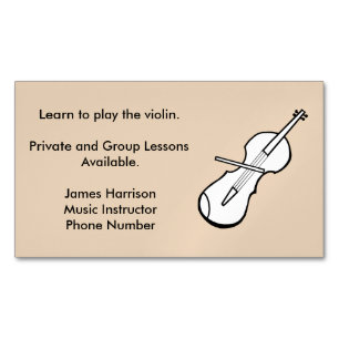 Violinen-Musik-Lehrer-Visitenkarte-Magneten Magnetische Visitenkarte