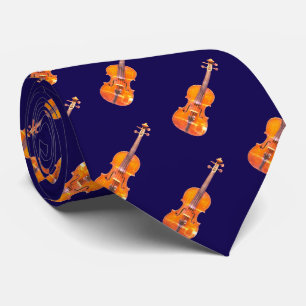 Violinen Musikinstrument gemustert Navyblau Krawatte