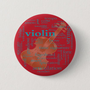 Violinenwort-Wolkengraphik, die durch Artinspired Button