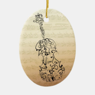 ViolineScrawl Bach Manuskript-Verzierung Keramik Ornament